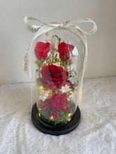 Load image into Gallery viewer, Red Bloom Infinity Floral Glass Dome | Dried Flowers in Dubai | Preserved Flowers in Glass Domes UAE | Luxury Everlasting Gifts| Forever Flowers (Copy)