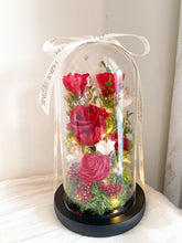 Load image into Gallery viewer, Red Bloom Infinity Floral Glass Dome | Dried Flowers in Dubai | Preserved Flowers in Glass Domes UAE | Luxury Everlasting Gifts| Forever Flowers (Copy)