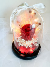 Load image into Gallery viewer, Red Fairy Bloom Infinity Floral Glass Dome
