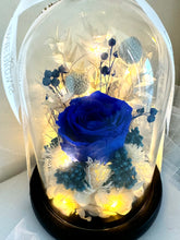 Load image into Gallery viewer, Blue Fairy Bloom Infinity Floral Glass Dome
