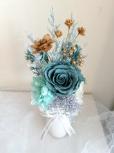 Load image into Gallery viewer, Petite Vase Arrangement- Teal |Preserved Flowers UAE | Long-Lasting Floral Arrangements &amp; Gifts
