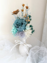 Load image into Gallery viewer, Petite Vase Arrangement- Teal |Preserved Flowers UAE | Long-Lasting Floral Arrangements &amp; Gifts
