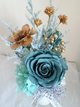 Load image into Gallery viewer, Petite Vase Arrangement- Teal |Preserved Flowers UAE | Long-Lasting Floral Arrangements &amp; Gifts
