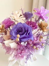 Load image into Gallery viewer, Purple Bliss Pot Arrangement-| Dried Preserved Flowers Dubai &amp; UAE | Luxury Gifts &amp; Home Décor Delivery| Online Flower Delivery (Copy)
