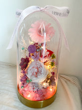 Load image into Gallery viewer, Gardenia Bloom Infinity Floral Glass Dome | Dried Flowers in Dubai | Luxury Everlasting Gifts| Forever Flowers

