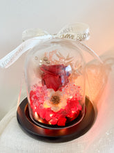 Load image into Gallery viewer, Red Fairy Bloom Infinity Floral Glass Dome | Dried Flowers in Dubai | Preserved Flowers in Glass Domes UAE | Online UAE Delivery| Forever Flowers
