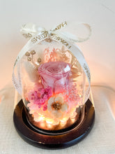 Load image into Gallery viewer, Pink Fairy Bloom Infinity Floral Glass Dome | Dried Flowers in Dubai | Preserved Flowers in Glass Domes UAE | Online UAE Delivery| Forever Flowers
