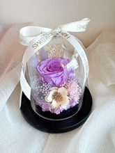 Load image into Gallery viewer, Purple Fairy Bloom Infinity Floral Glass Dome | Dried Flowers in Dubai | Preserved Flowers in Glass Domes UAE | Online UAE Delivery| Forever Flowers
