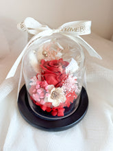 Load image into Gallery viewer, Red Fairy Bloom Infinity Floral Glass Dome | Dried Flowers in Dubai | Preserved Flowers in Glass Domes UAE | Online UAE Delivery| Forever Flowers
