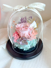 Load image into Gallery viewer, Pastel Fairy Bloom Infinity Floral Glass Dome | Dried Flowers in Dubai | Preserved Flowers in Glass Domes UAE | Online UAE Delivery| Forever Flowers
