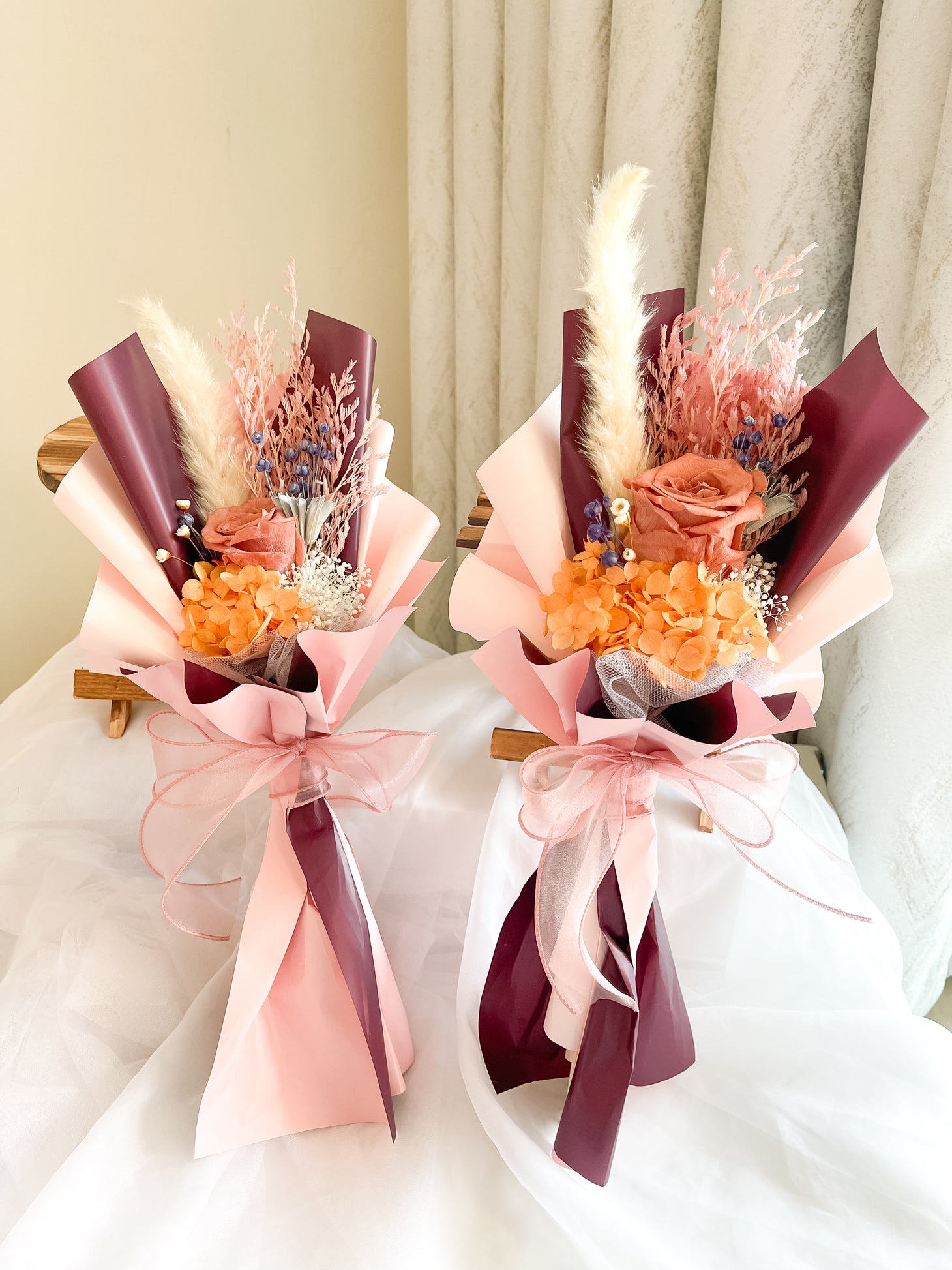 Petite Floral Bouquet - Fiery Dusty Brown